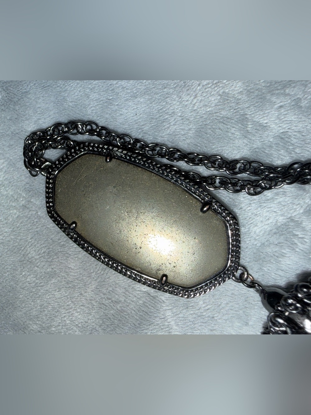Kendra Scott Gunmetal Pendant Necklace
